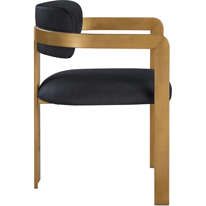 Meridian Furniture Aurum Black Vegan Leather Dining Chair (Set of 2)