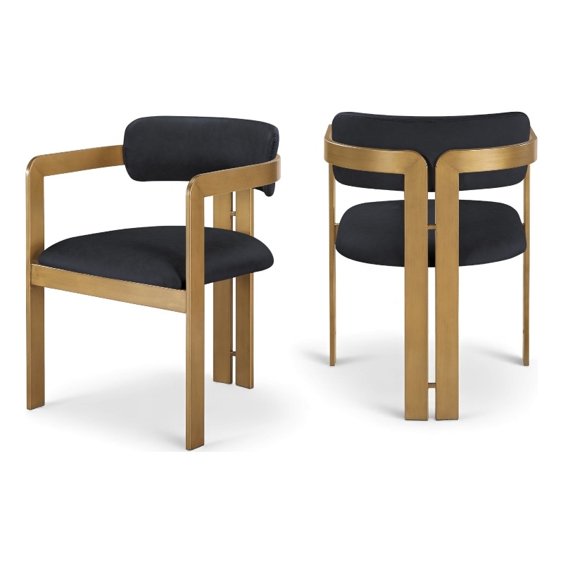 Meridian Furniture Aurum Black Vegan Leather Dining Chair (Set of 2)