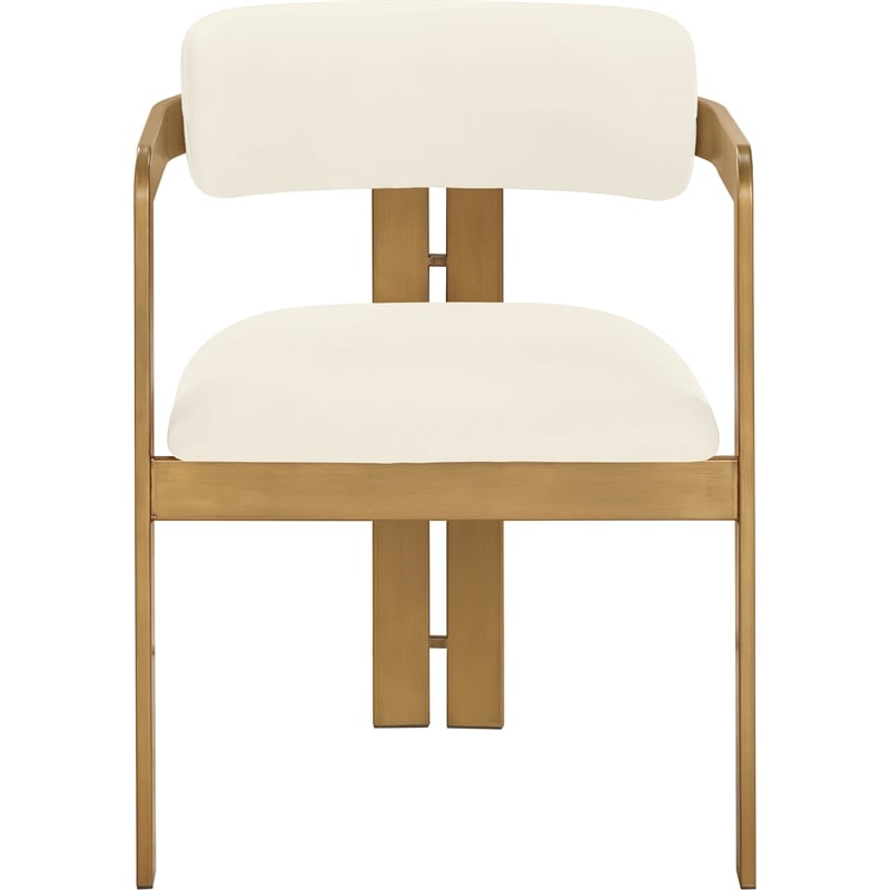 Meridian Furniture Aurum Cream Vegan Leather Dining Chair (Set of 2)