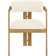 Meridian Furniture Aurum Cream Vegan Leather Dining Chair (Set of 2)
