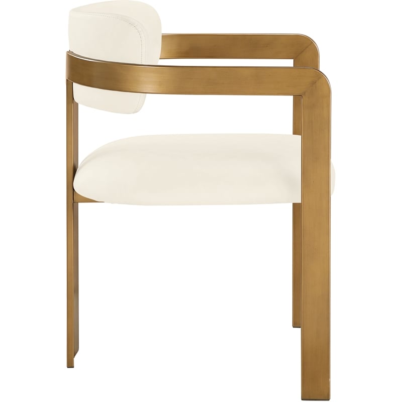 Meridian Furniture Aurum Cream Vegan Leather Dining Chair (Set of 2)