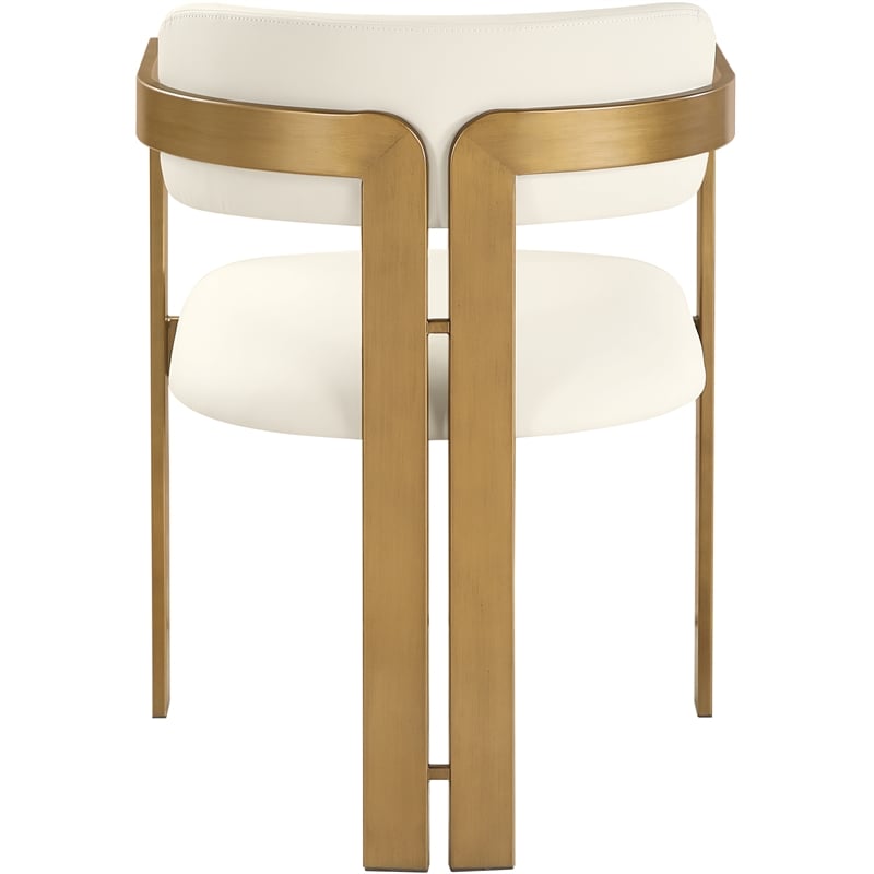 Meridian Furniture Aurum Cream Vegan Leather Dining Chair (Set of 2)