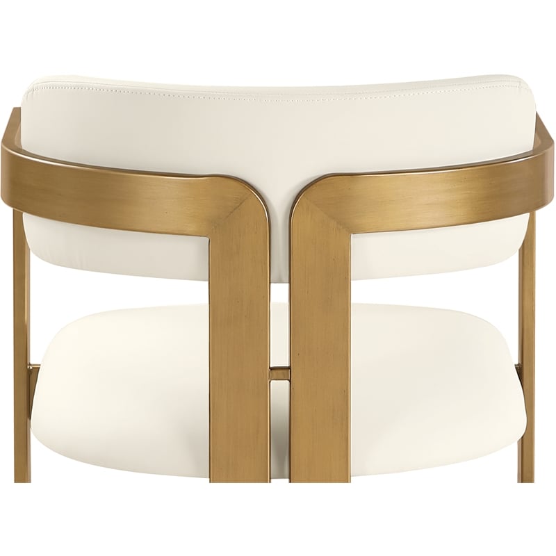 Meridian Furniture Aurum Cream Vegan Leather Dining Chair (Set of 2)