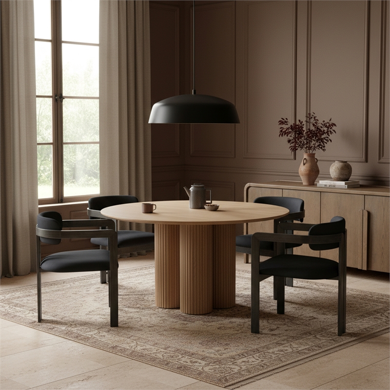 Meridian Furniture Aurum Black Vegan Leather Dining Chair (Set of 2)