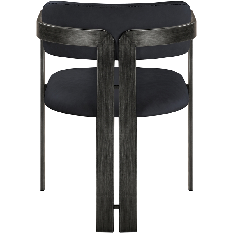 Meridian Furniture Aurum Black Vegan Leather Dining Chair (Set of 2)