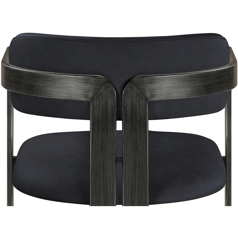 Meridian Furniture Aurum Black Vegan Leather Dining Chair (Set of 2)