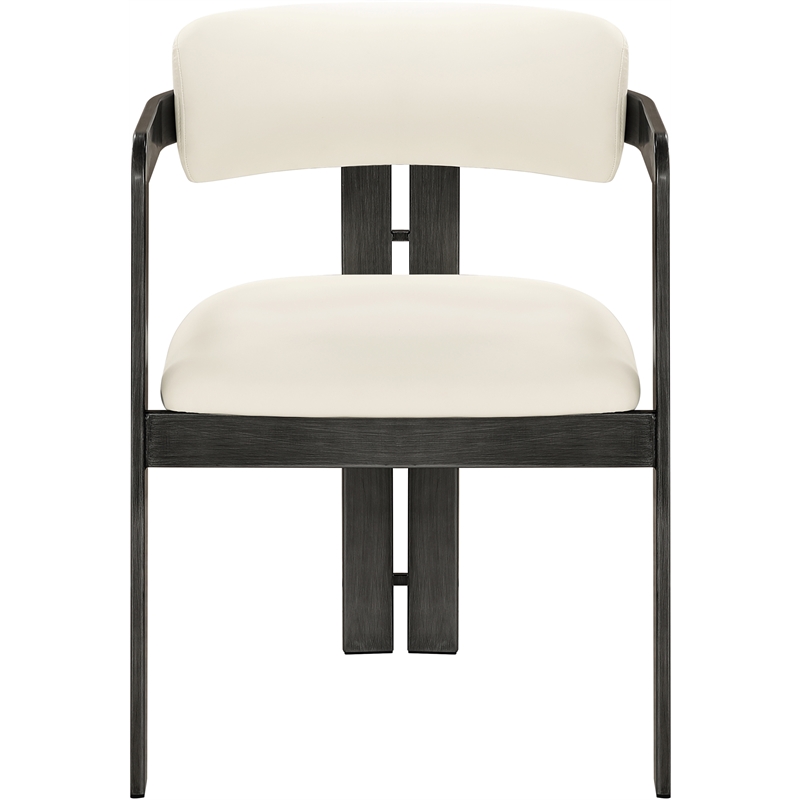 Meridian Furniture Aurum Cream Vegan Leather Dining Chair (Set of 2)