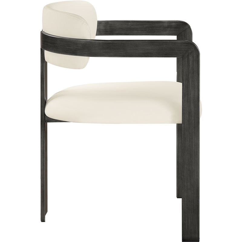 Meridian Furniture Aurum Cream Vegan Leather Dining Chair (Set of 2)