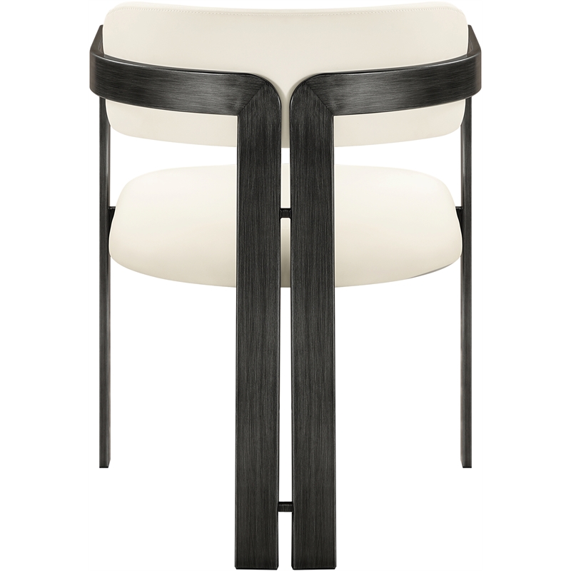 Meridian Furniture Aurum Cream Vegan Leather Dining Chair (Set of 2)
