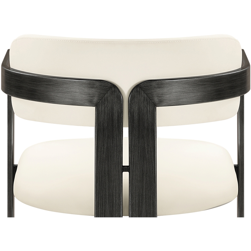 Meridian Furniture Aurum Cream Vegan Leather Dining Chair (Set of 2)