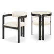 Meridian Furniture Aurum Cream Vegan Leather Dining Chair (Set of 2)