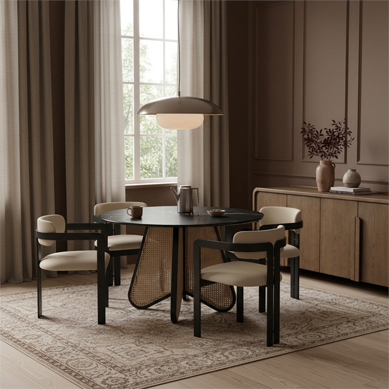 Meridian Furniture Aurum Beige Vegan Leather Dining Chair (Set of 2)
