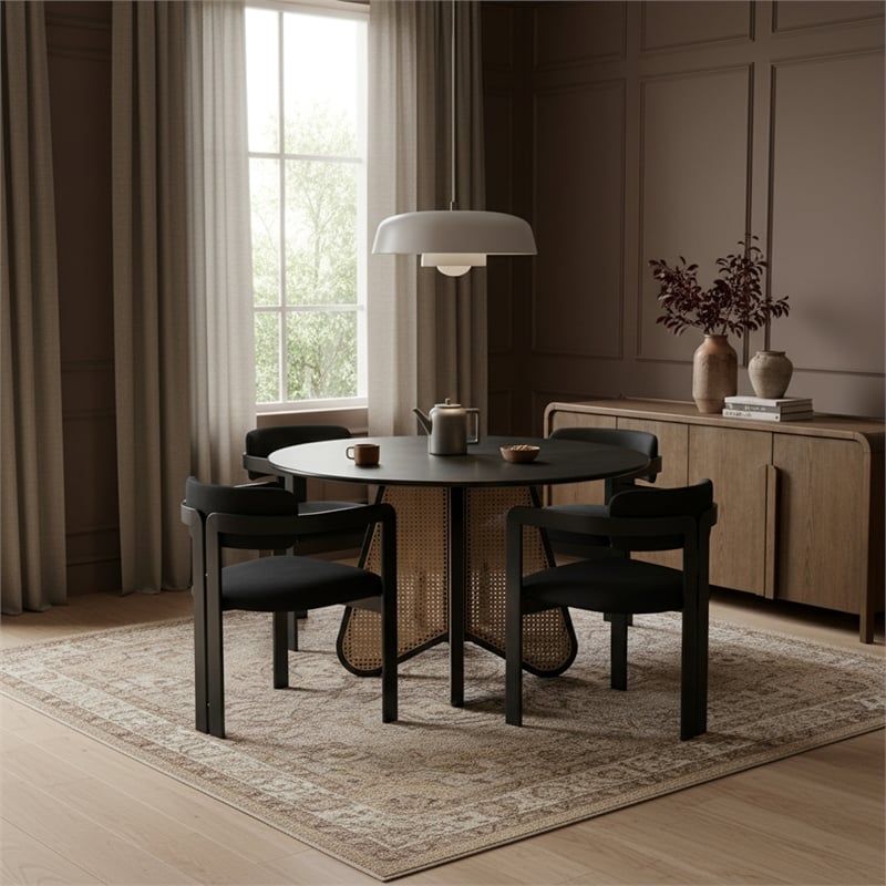 Meridian Furniture Aurum Black Vegan Leather Dining Chair (Set of 2)