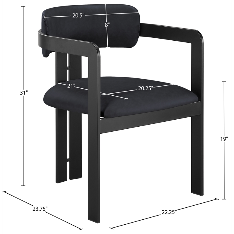 Meridian Furniture Aurum Black Vegan Leather Dining Chair (Set of 2)