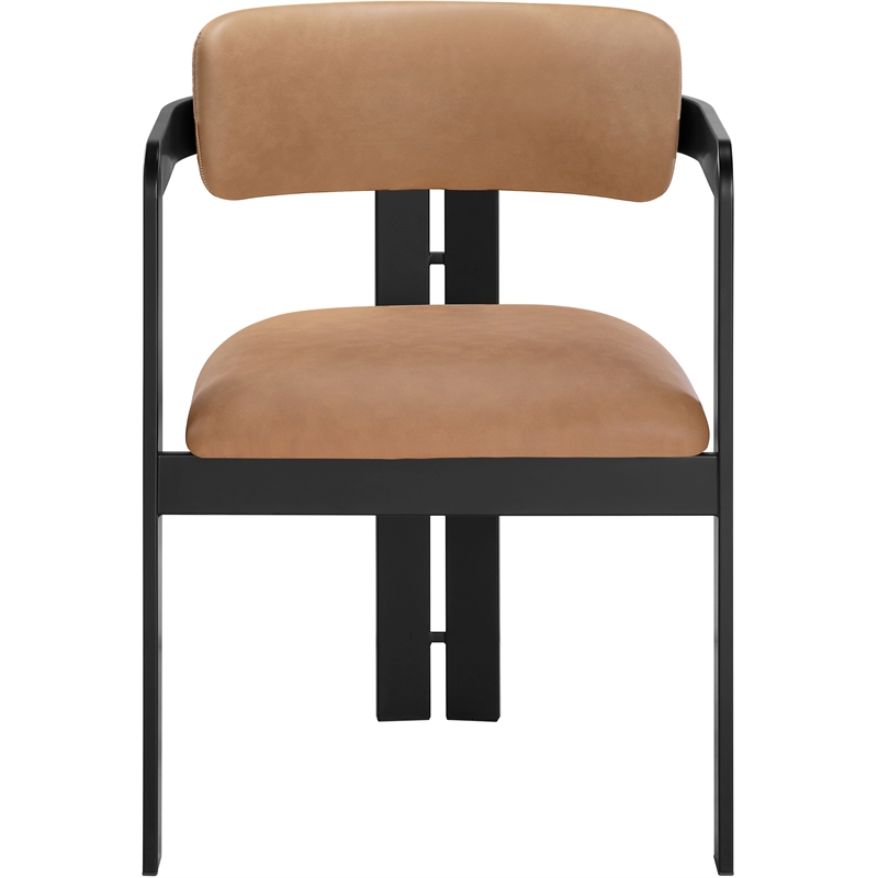 Meridian Furniture Aurum Cognac Vegan Leather Dining Chair (Set of 2)