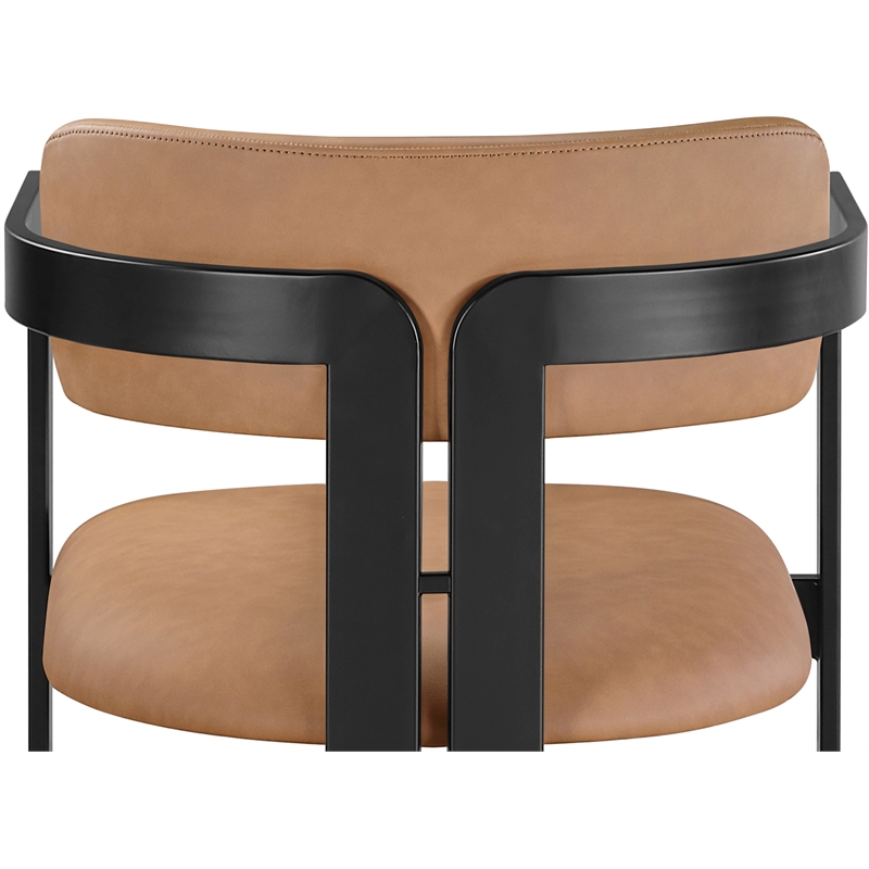 Meridian Furniture Aurum Cognac Vegan Leather Dining Chair (Set of 2)