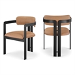 Meridian Furniture Aurum Cognac Vegan Leather Dining Chair (Set of 2)