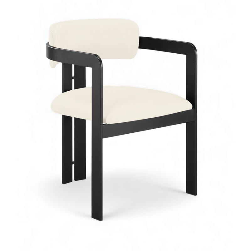 Meridian Furniture Aurum Cream Vegan Leather Dining Chair (Set of 2)