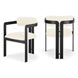 Meridian Furniture Aurum Cream Vegan Leather Dining Chair (Set of 2)