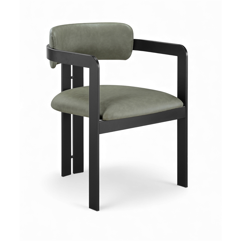 Meridian Furniture Aurum Green Vegan Leather Dining Chair (Set of 2)
