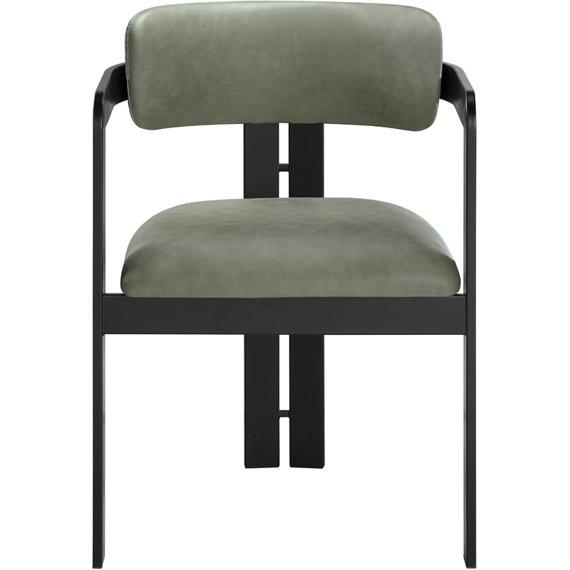 Meridian Furniture Aurum Green Vegan Leather Dining Chair (Set of 2)