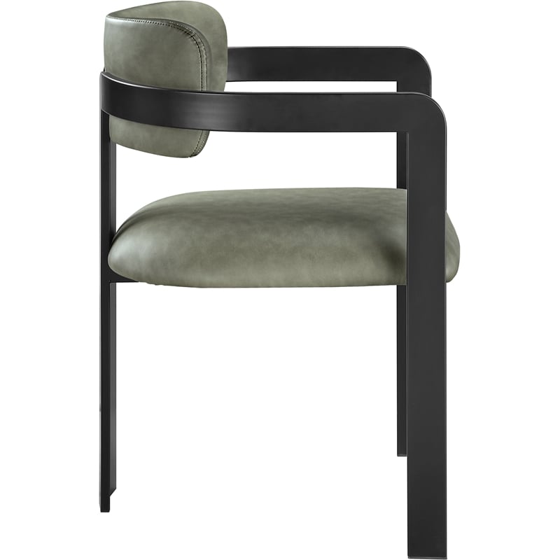 Meridian Furniture Aurum Green Vegan Leather Dining Chair (Set of 2)