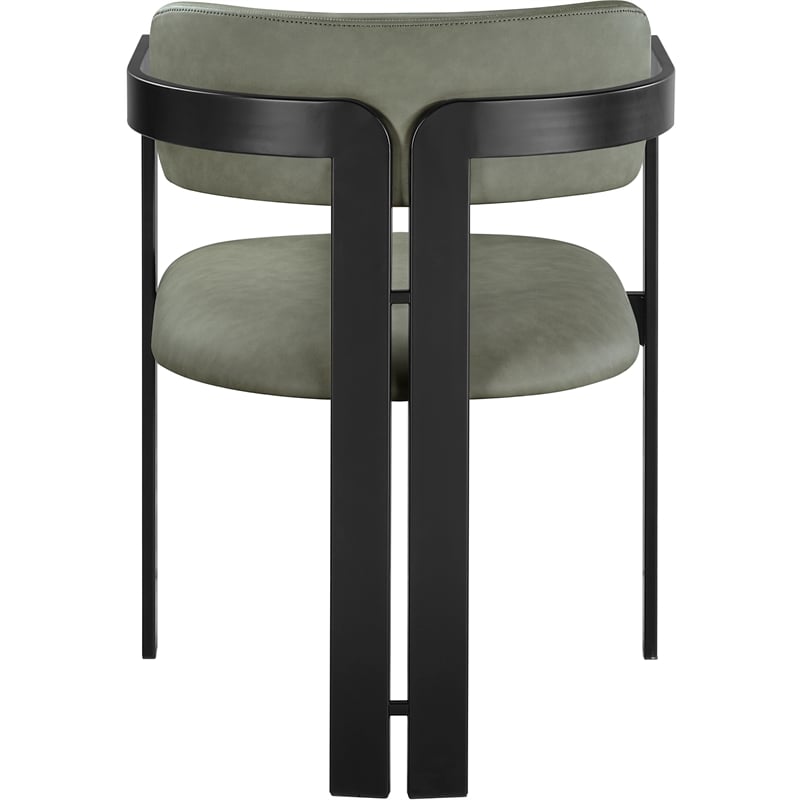 Meridian Furniture Aurum Green Vegan Leather Dining Chair (Set of 2)