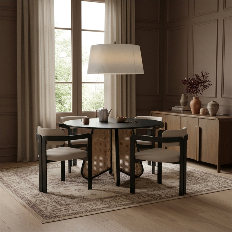 Meridian Furniture Aurum Taupe Vegan Leather Dining Chair (Set of 2)