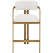 Meridian Furniture Aurum Cream Linen Textured Fabric Upholstered Counter Stool