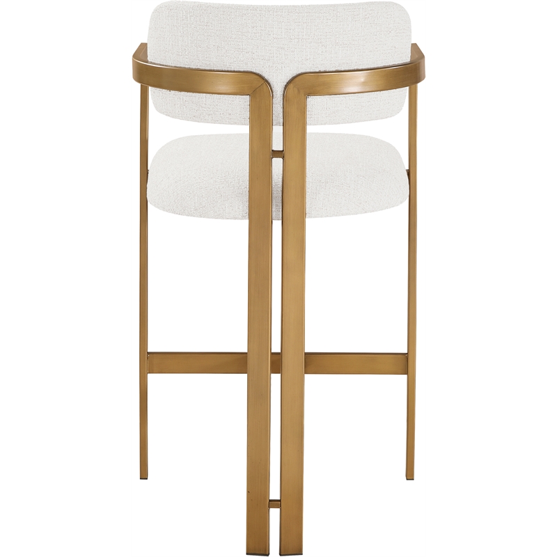Meridian Furniture Aurum Cream Linen Textured Fabric Upholstered Counter Stool