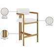 Meridian Furniture Aurum Cream Linen Textured Fabric Upholstered Counter Stool