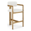 Meridian Furniture Aurum Cream Linen Textured Fabric Upholstered Counter Stool