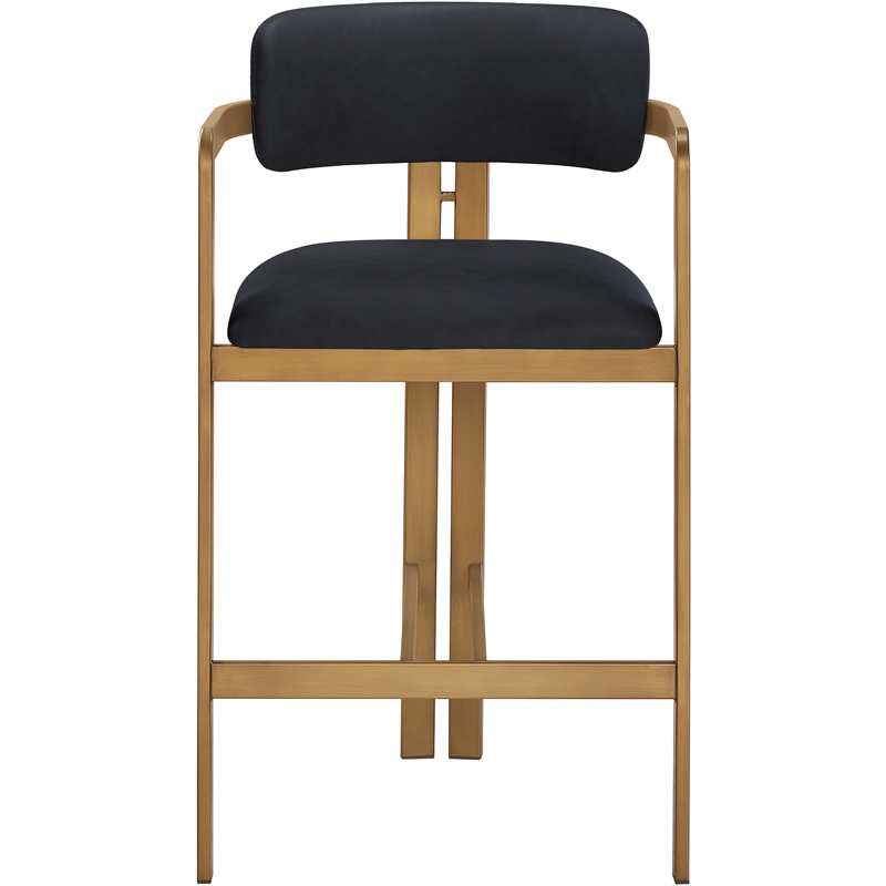 Meridian Furniture Aurum Black Vegan Leather Upholstered Counter Stool