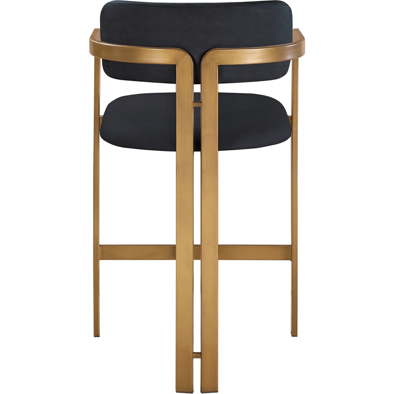 Meridian Furniture Aurum Black Vegan Leather Upholstered Counter Stool