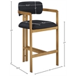 Meridian Furniture Aurum Black Vegan Leather Upholstered Counter Stool