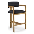 Meridian Furniture Aurum Black Vegan Leather Upholstered Counter Stool