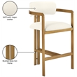 Meridian Furniture Aurum Cream Vegan Leather Upholstered Counter Stool