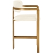 Meridian Furniture Aurum Cream Vegan Leather Upholstered Counter Stool