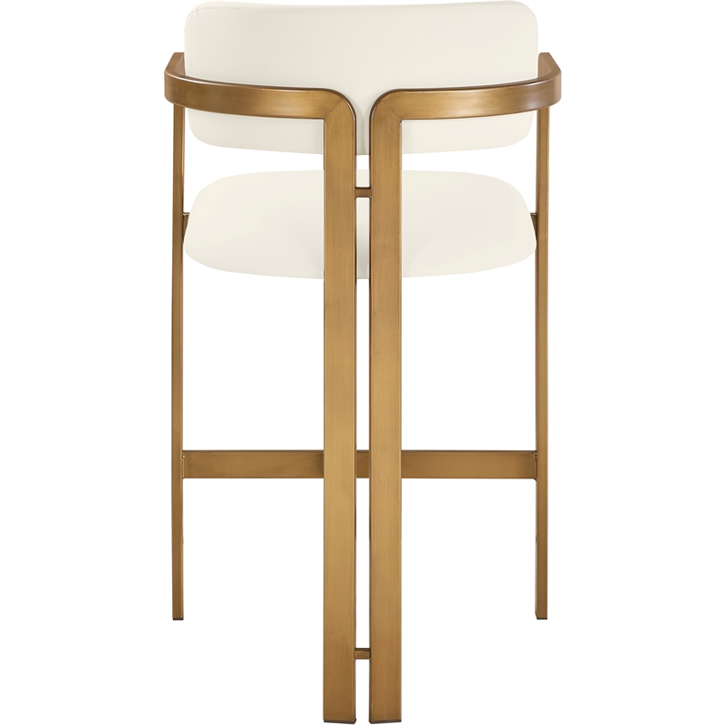 Meridian Furniture Aurum Cream Vegan Leather Upholstered Counter Stool