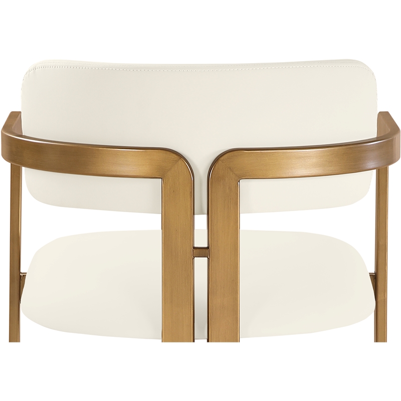 Meridian Furniture Aurum Cream Vegan Leather Upholstered Counter Stool