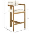 Meridian Furniture Aurum Cream Vegan Leather Upholstered Counter Stool