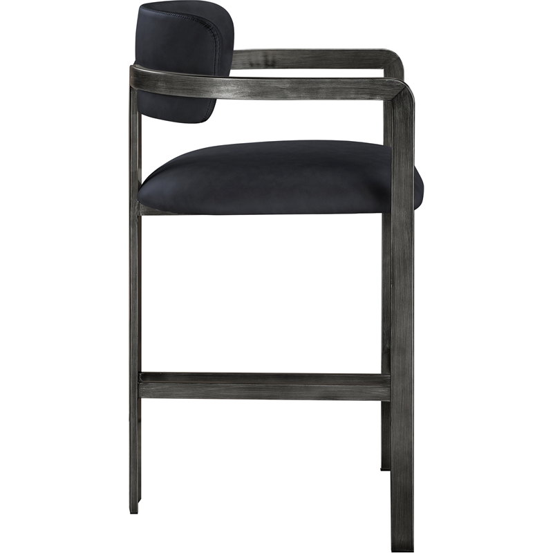 Meridian Furniture Aurum Black Vegan Leather Upholstered Counter Stool