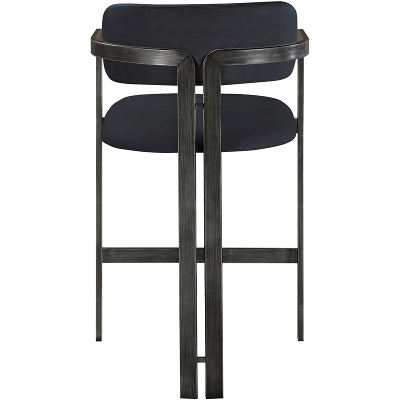 Meridian Furniture Aurum Black Vegan Leather Upholstered Counter Stool