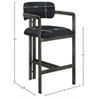 Meridian Furniture Aurum Black Vegan Leather Upholstered Counter Stool