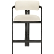 Meridian Furniture Aurum Cream Vegan Leather Upholstered Counter Stool