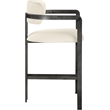 Meridian Furniture Aurum Cream Vegan Leather Upholstered Counter Stool