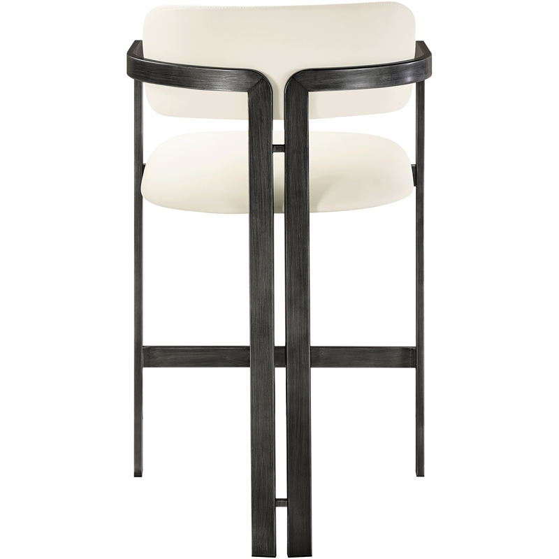 Meridian Furniture Aurum Cream Vegan Leather Upholstered Counter Stool