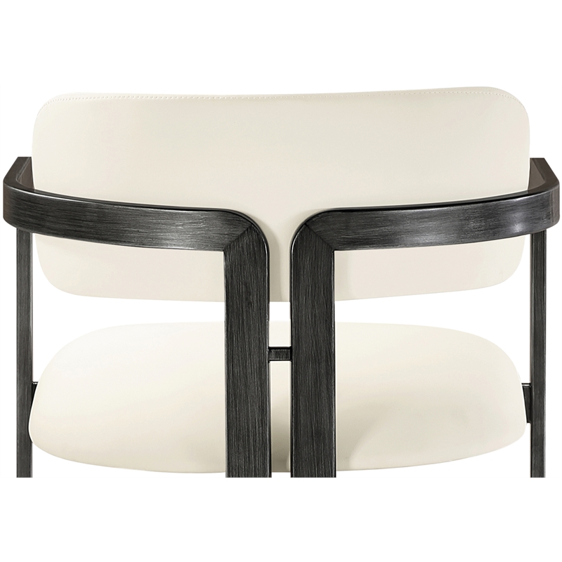 Meridian Furniture Aurum Cream Vegan Leather Upholstered Counter Stool