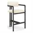 Meridian Furniture Aurum Cream Vegan Leather Upholstered Counter Stool