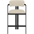 Meridian Furniture Aurum Beige Vegan Leather Upholstered Counter Stool